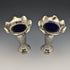 1906 British Antique Sterling Silver Large Vase Pair Cobalt Inner